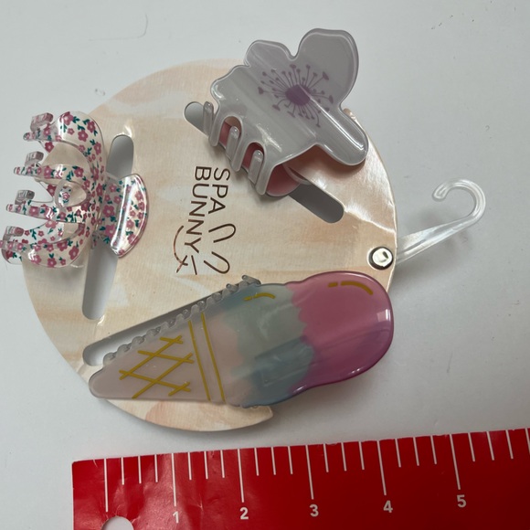 NWT ice cream 🍦🌺🍦 Spa Bunny Hair Claws Clips set of 3 - Picture 14 of 14